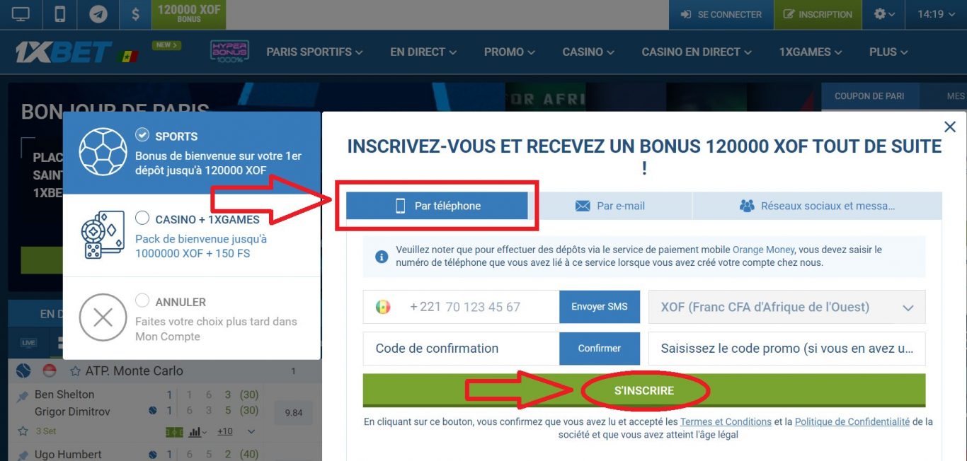 Gérer son compte 1xBet